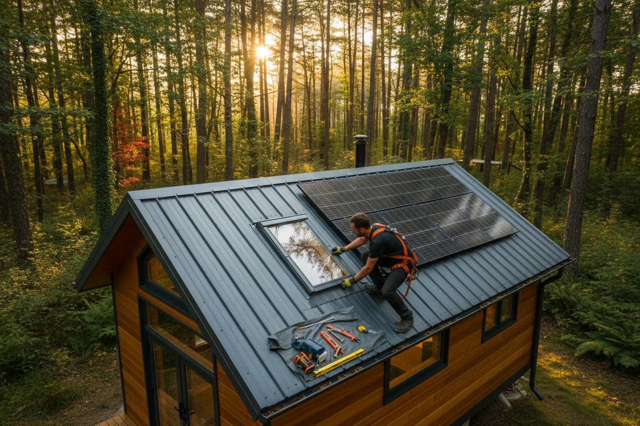 Professional image illustrating Installation Tips for Tiny House Roofing