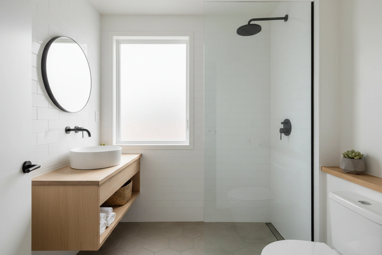 Professional image illustrating How to Create a Minimalist Bathroom in Your Tiny Home