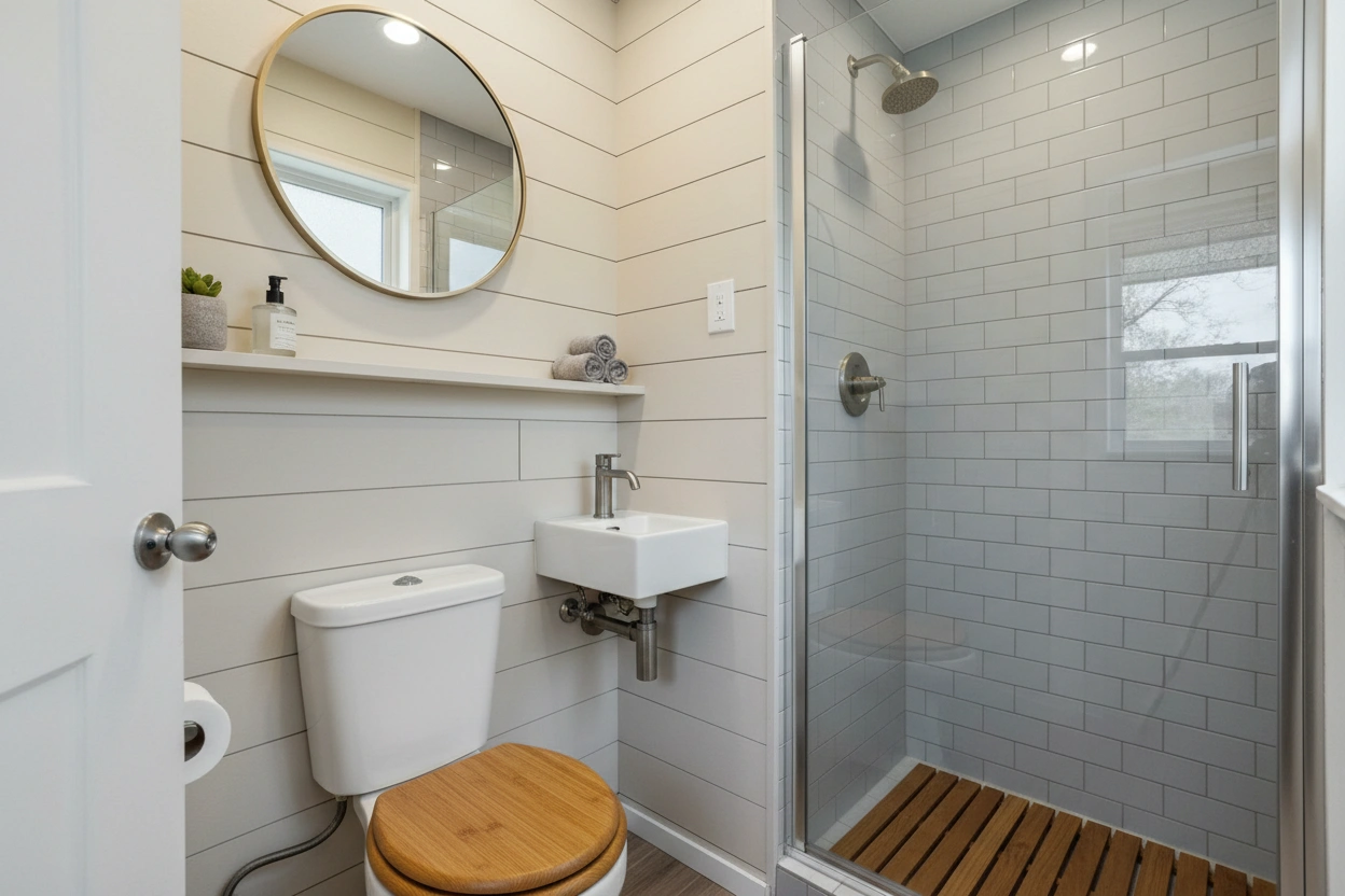 Professional image illustrating Understanding the Tiny House Bathroom Space