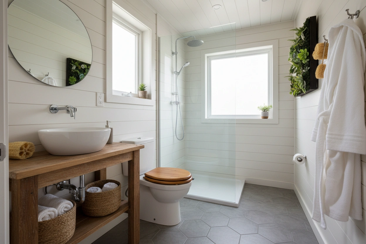 Designing a Tiny House Bathroom: Space-Saving Tips