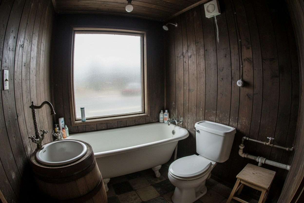 Professional image illustrating Common Mistakes to Avoid When Designing a Tiny House Bathroom