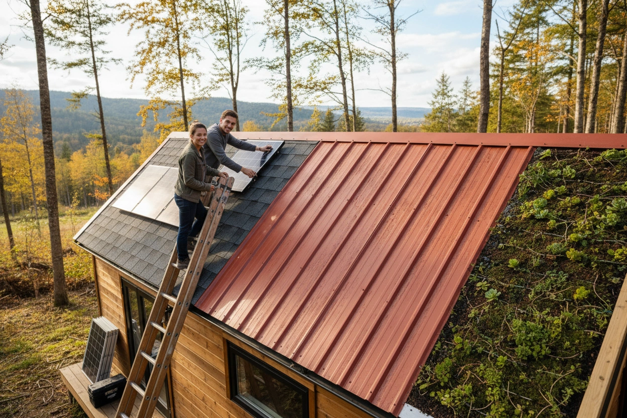 Professional image illustrating Affordable Tiny House Roofing Solutions for Budget-Conscious Builders