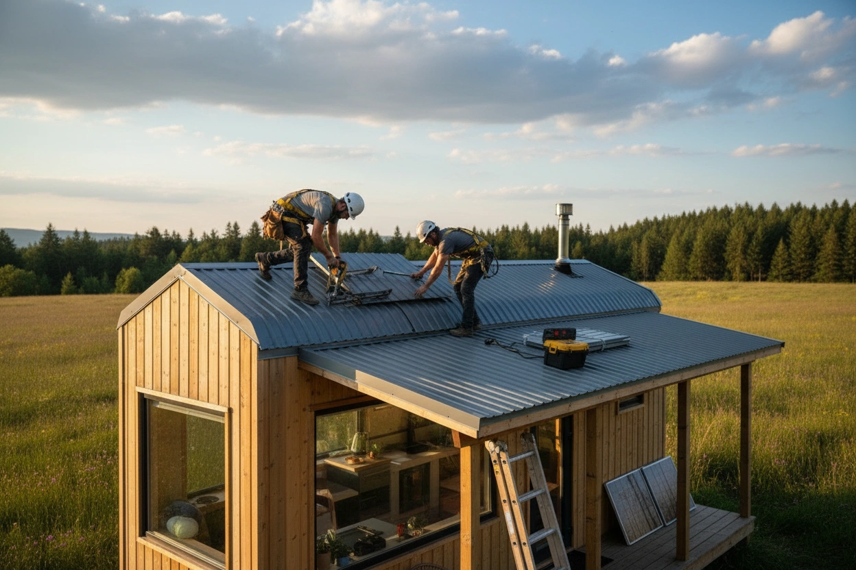 Professional image illustrating Step-by-Step Guide to Tiny House Roofing Installation