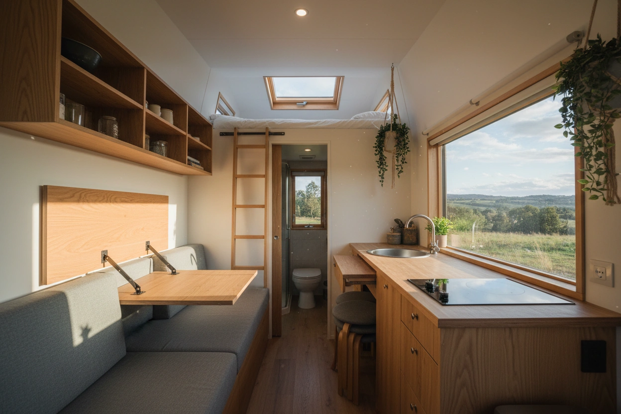 Professional image illustrating How to Maximize Space in Tiny House Interiors