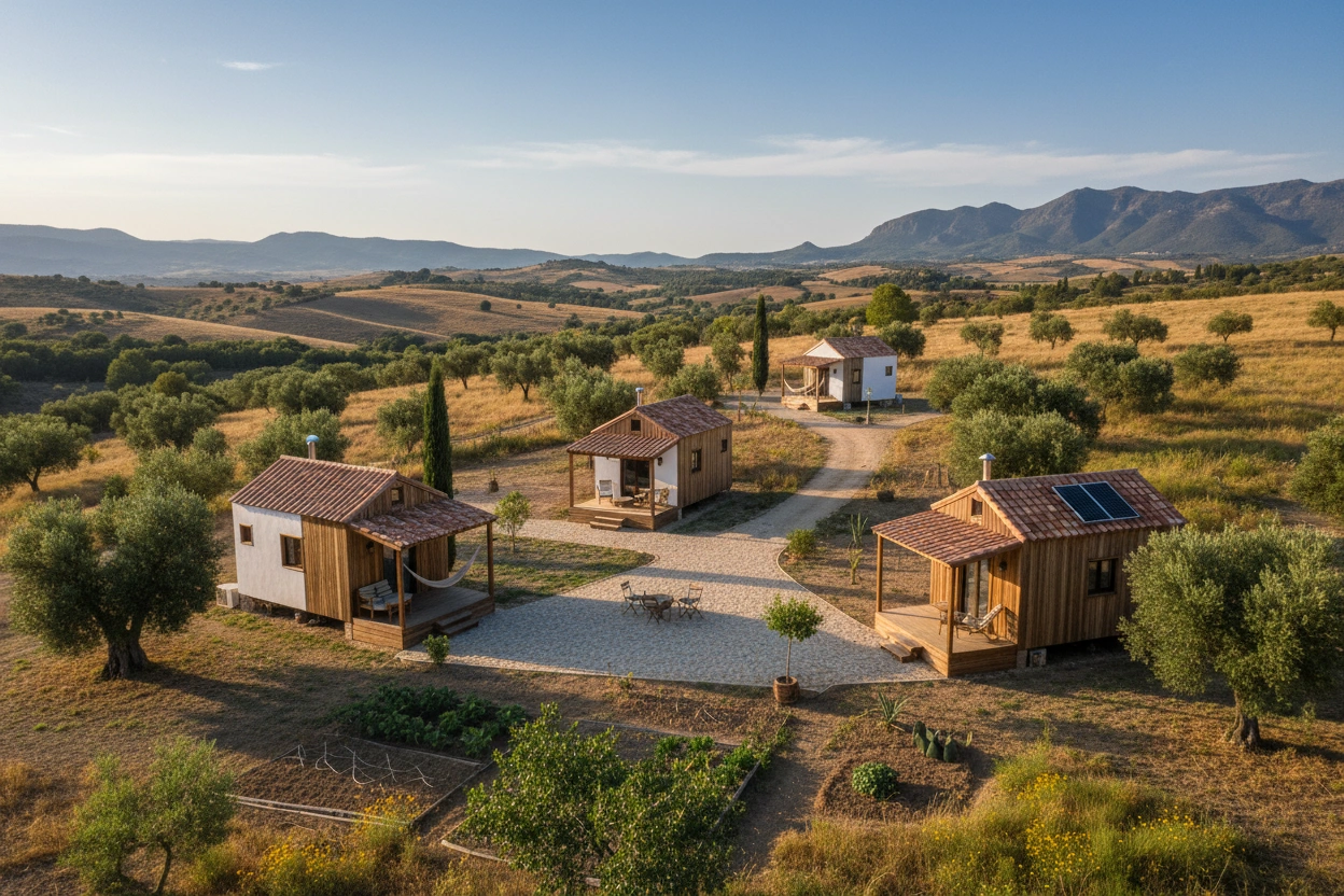 Professional image illustrating Top 10 Tiny House Communities in Spain