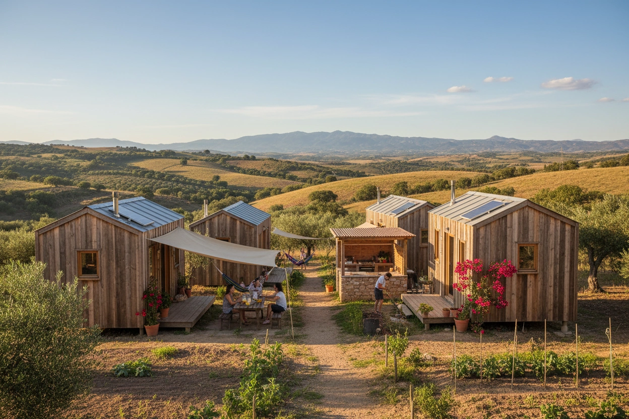 Professional image illustrating Benefits of Living in a Tiny House Community