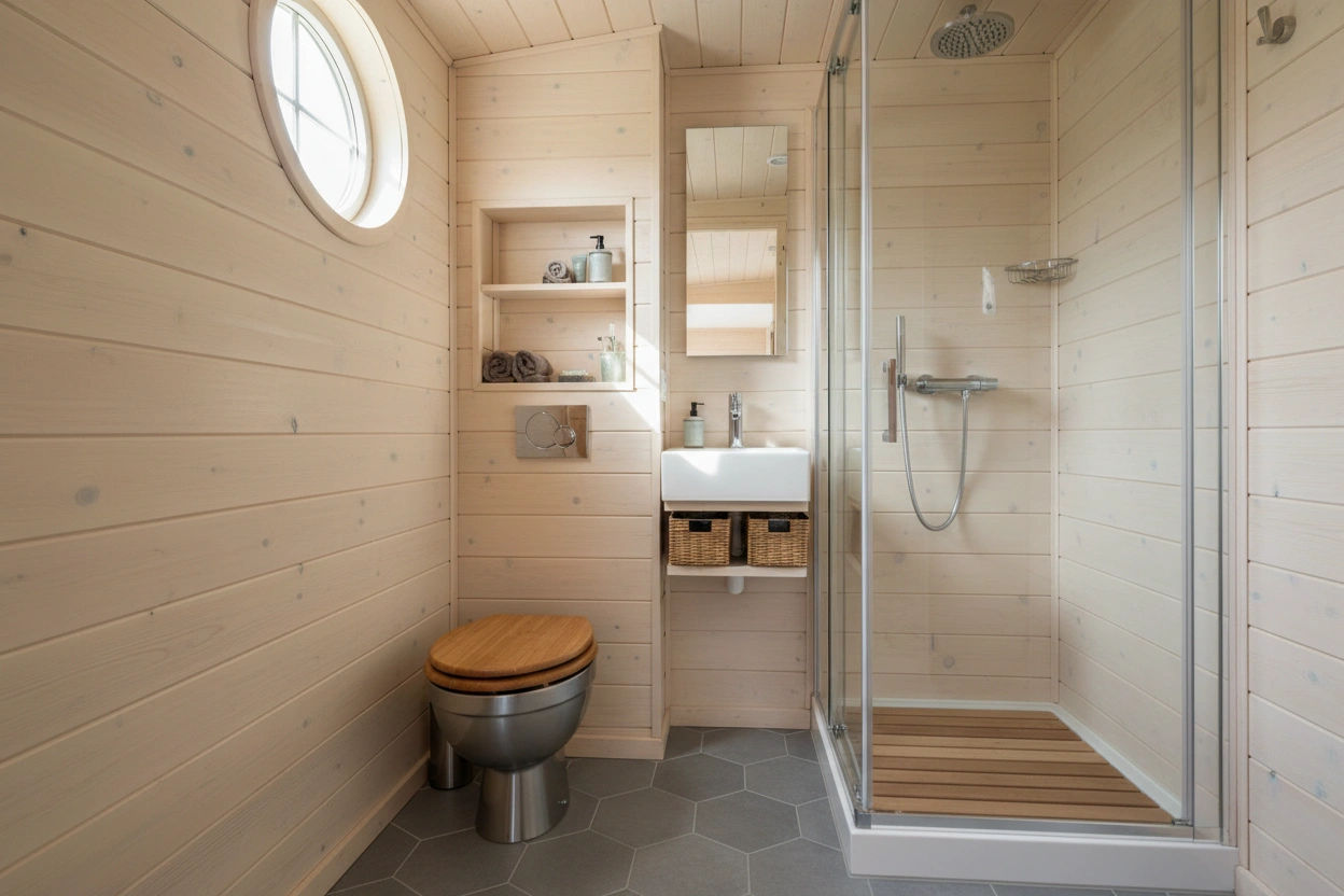 Professional image illustrating Understanding the Unique Needs of a Tiny House Bathroom