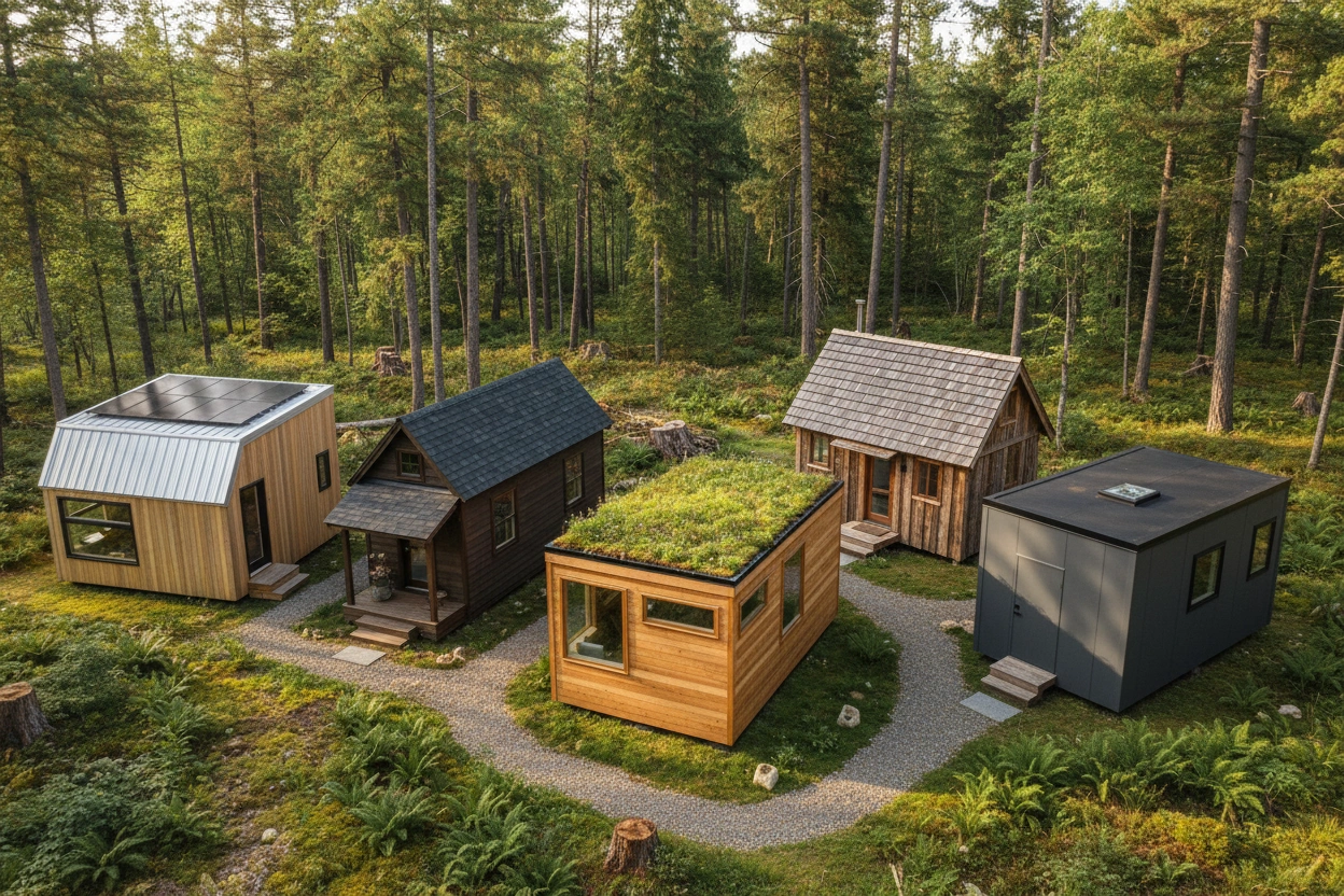 Professional image illustrating Top 5 Roofing Types for Tiny Homes