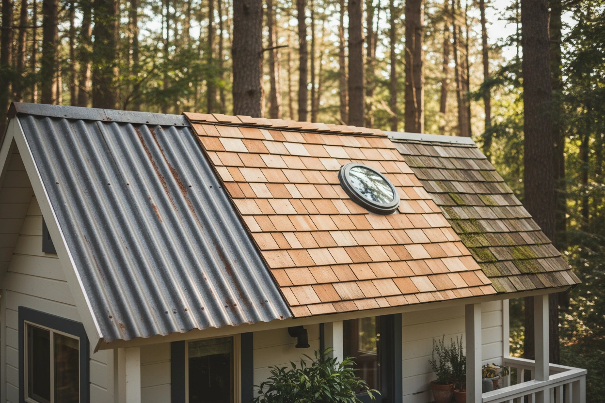 Professional image illustrating Top Roofing Materials for Tiny Houses: Pros and Cons