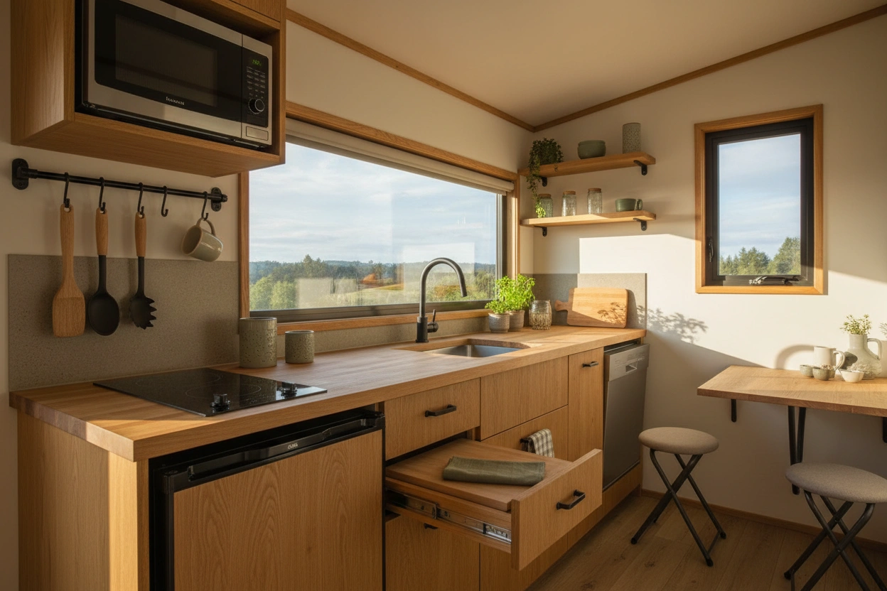 Professional image illustrating Top 10 Space-Saving Appliances for Tiny Kitchens