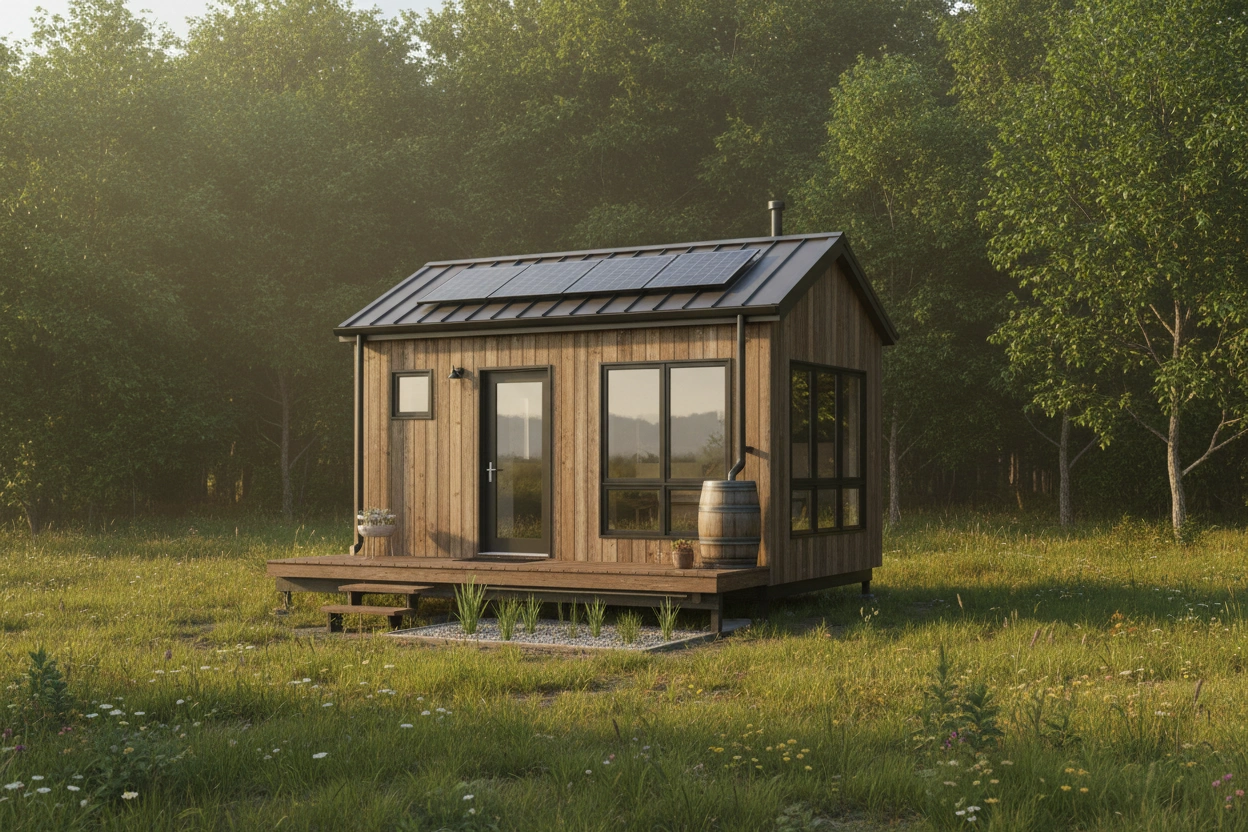 Professional image illustrating Top Eco-Friendly Upgrades for Tiny House Design