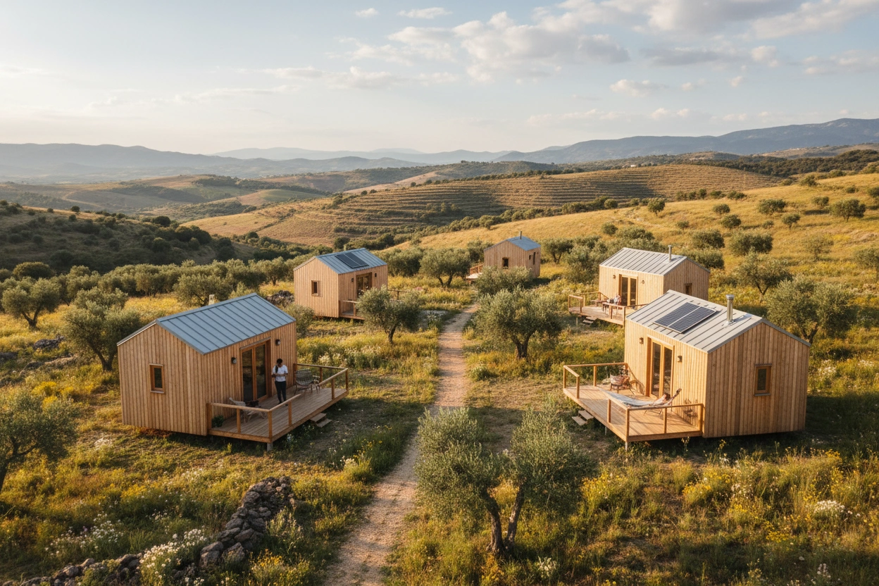 Professional image illustrating Top 10 Tiny House Communities in Spain