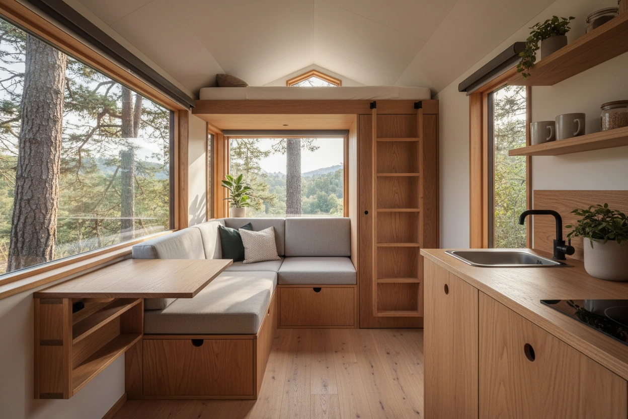 Professional image illustrating How to Maximize Space in Tiny House Interiors