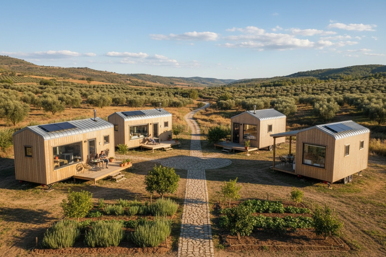 Professional image illustrating Top 10 Tiny House Communities in Spain
