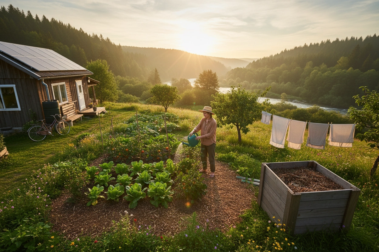 Professional image illustrating Sustainable Living Practices to Enhance Simple Living
