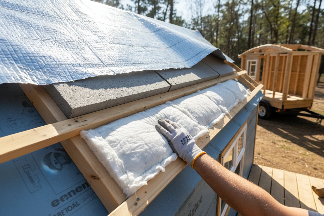 Professional image illustrating Insulating Your Tiny House Roofing