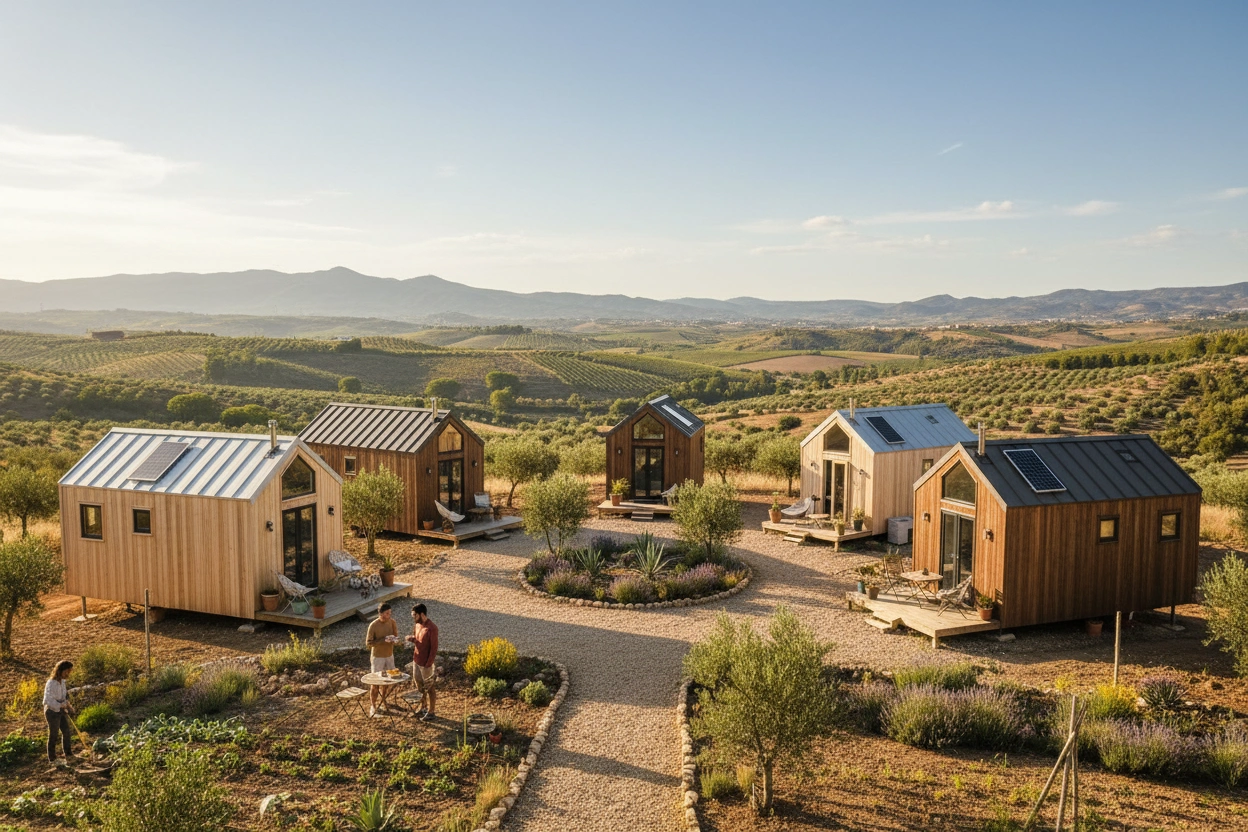 Professional image illustrating Top 10 Tiny House Communities in Spain
