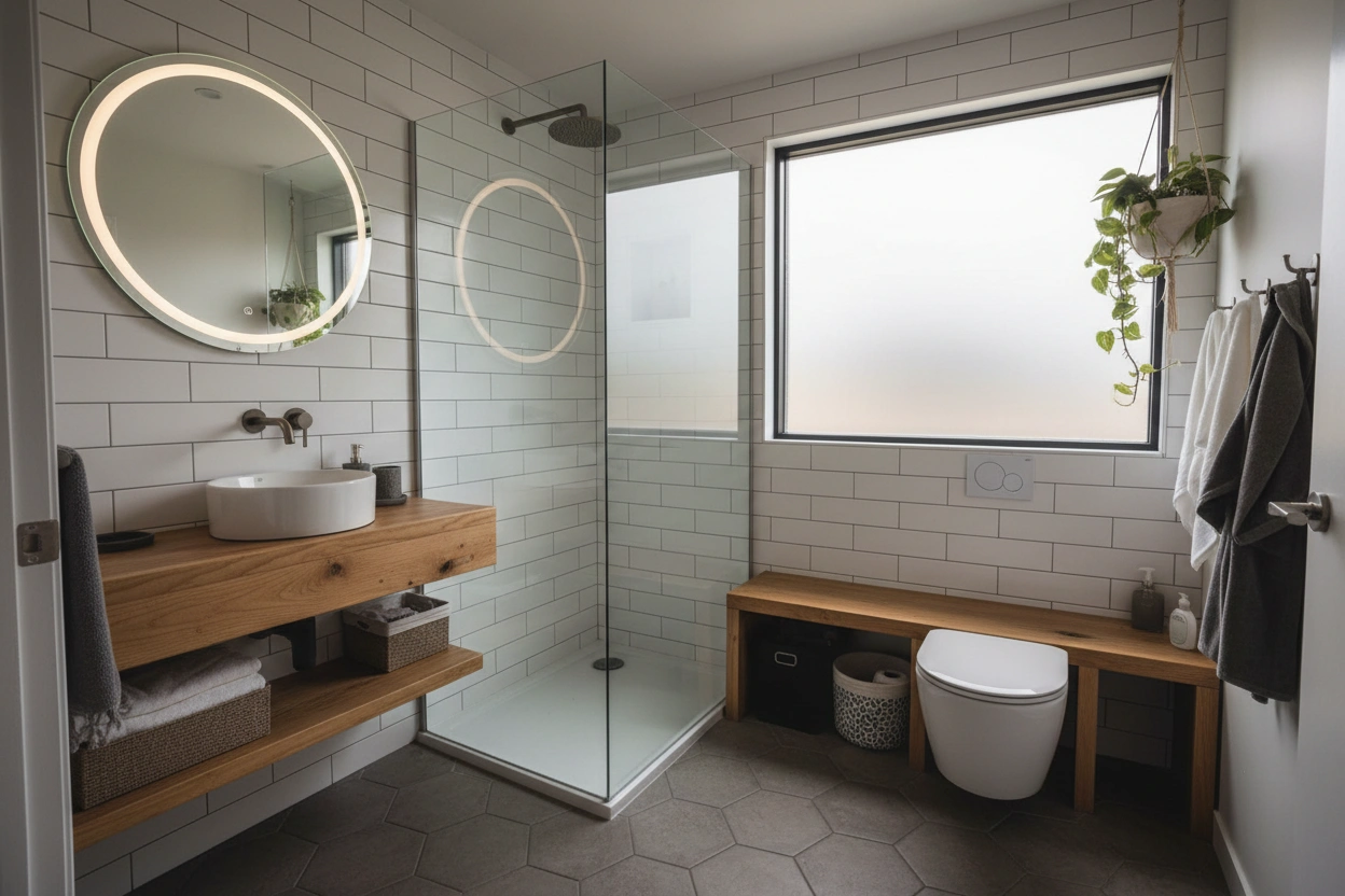 Professional image illustrating Small Bathroom Ideas for Style and Functionality