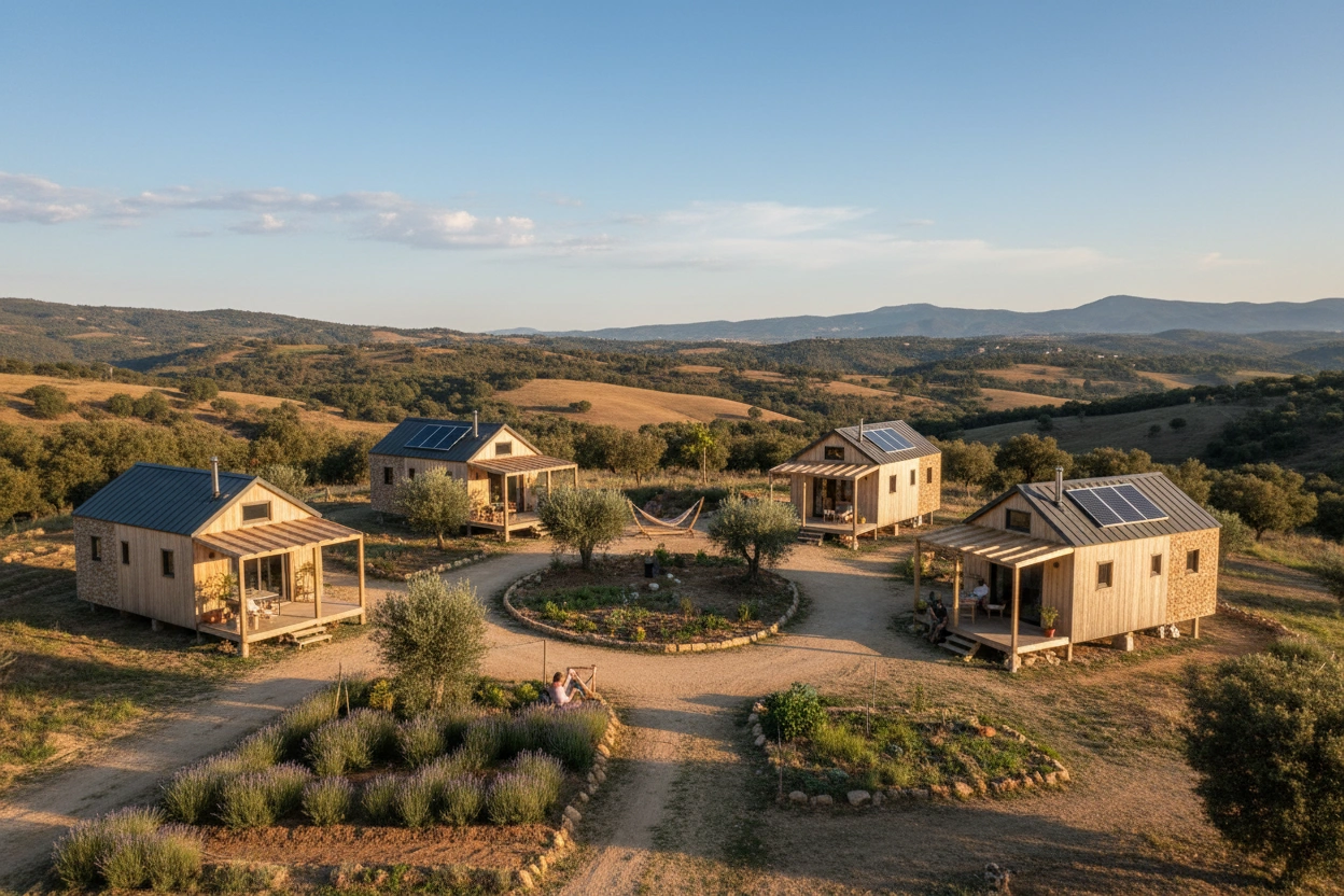 Professional image illustrating Top 10 Tiny House Communities in Spain