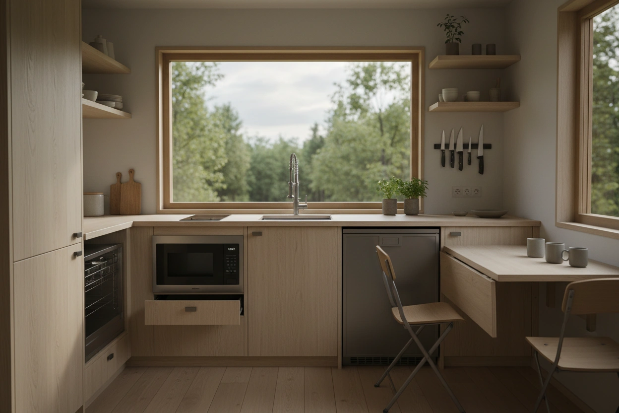 Professional image illustrating Top 10 Space-Saving Appliances for Tiny Kitchens
