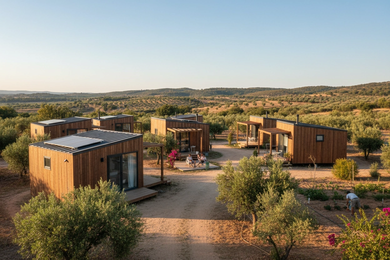 Professional image illustrating Top 10 Tiny House Communities in Spain