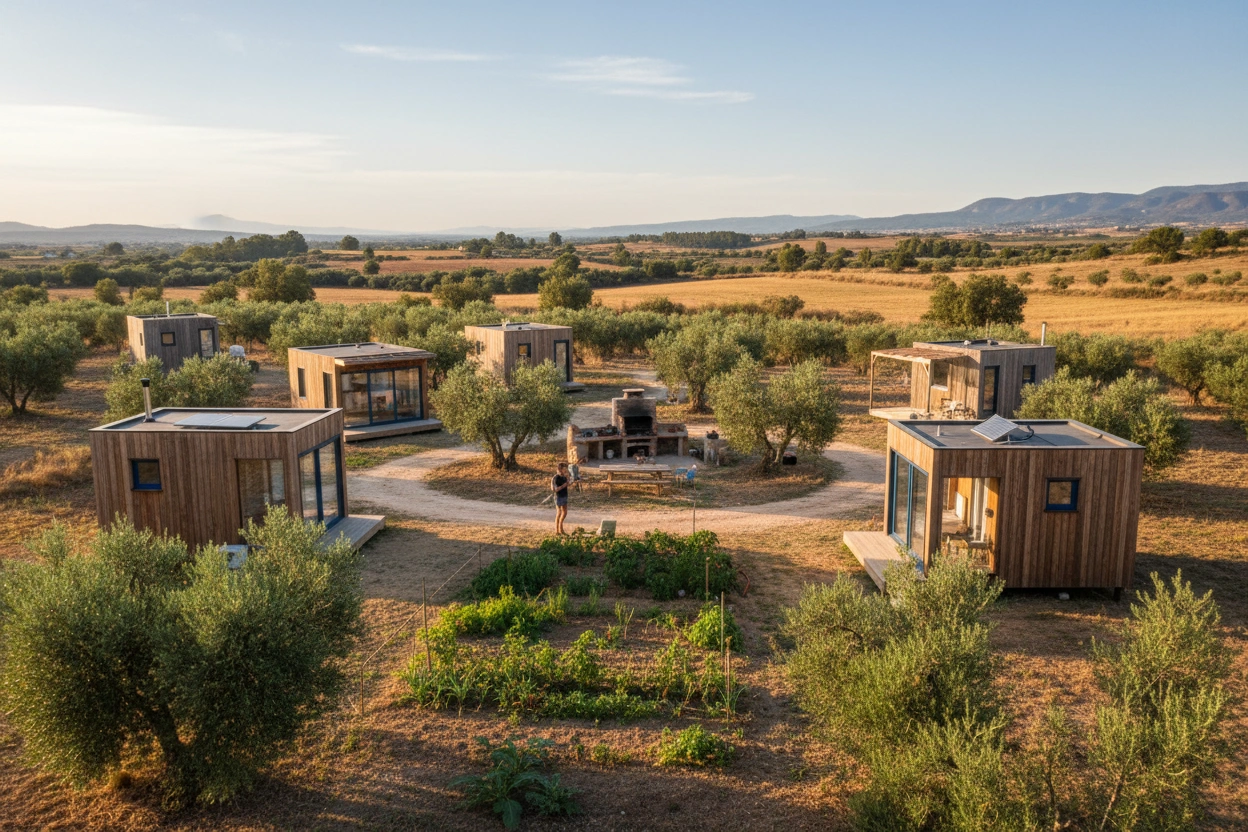 Professional image illustrating Benefits of Living in a Tiny House Community