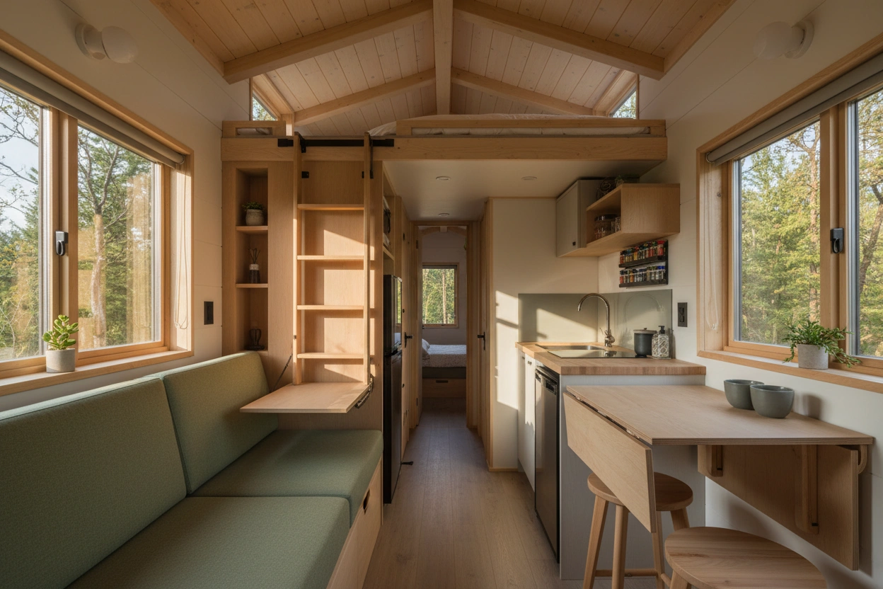 Professional image illustrating Maximizing Space in Tiny House Interiors