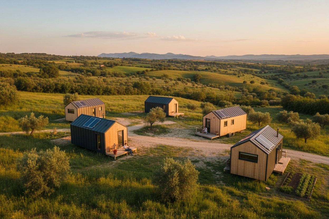 Professional image illustrating Top 10 Tiny House Communities in Spain