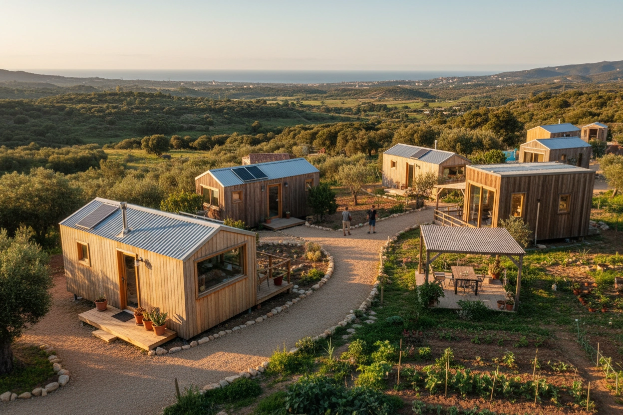 Professional image illustrating Top 10 Tiny House Communities in Spain