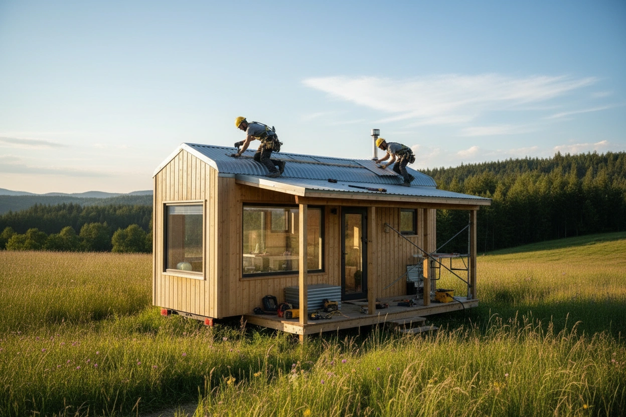 Professional image illustrating Step-by-Step Guide to Installing Tiny House Roofing