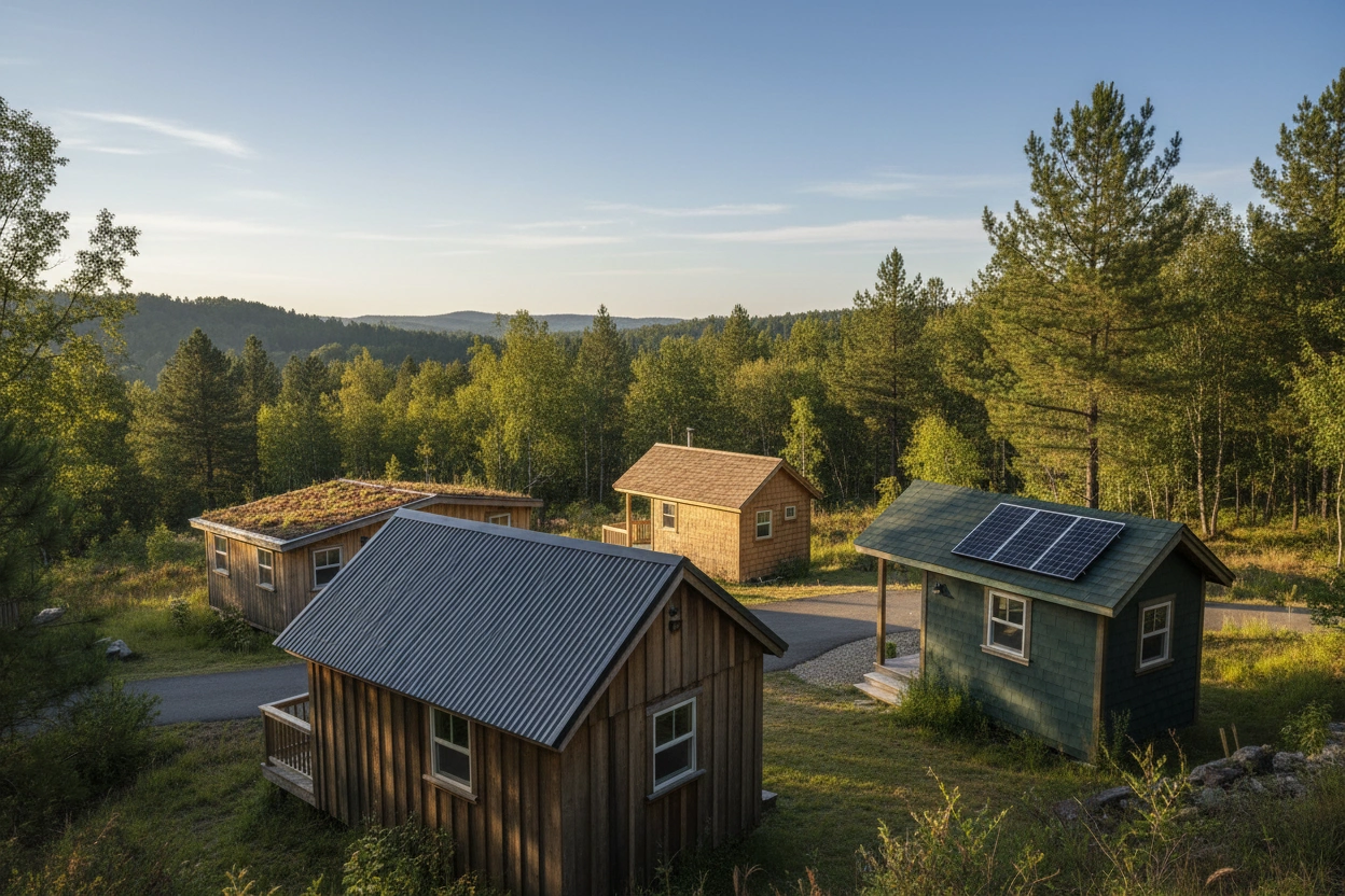 Professional image illustrating Top 5 Roofing Types for Tiny Homes