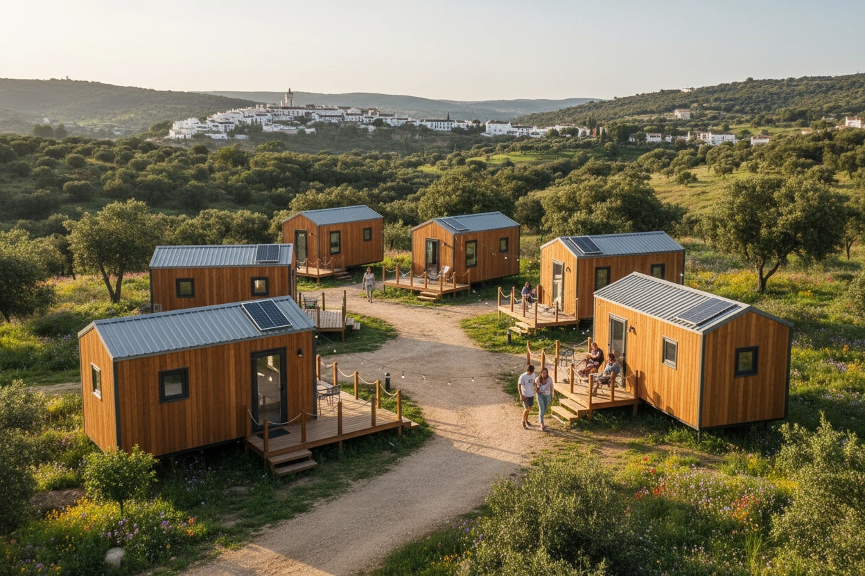 Professional image illustrating Top 10 Tiny House Communities in Spain