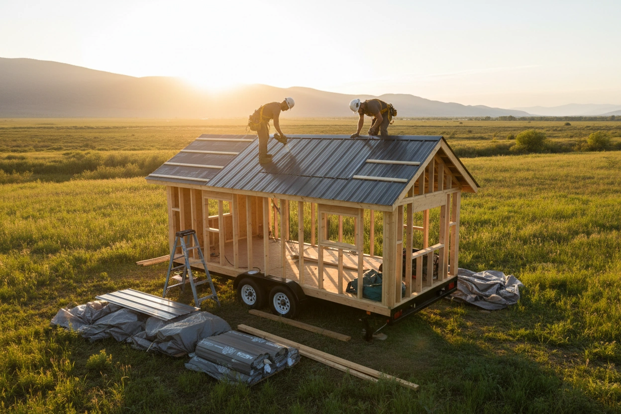 Professional image illustrating Essential Steps for Installing Tiny House Roofing