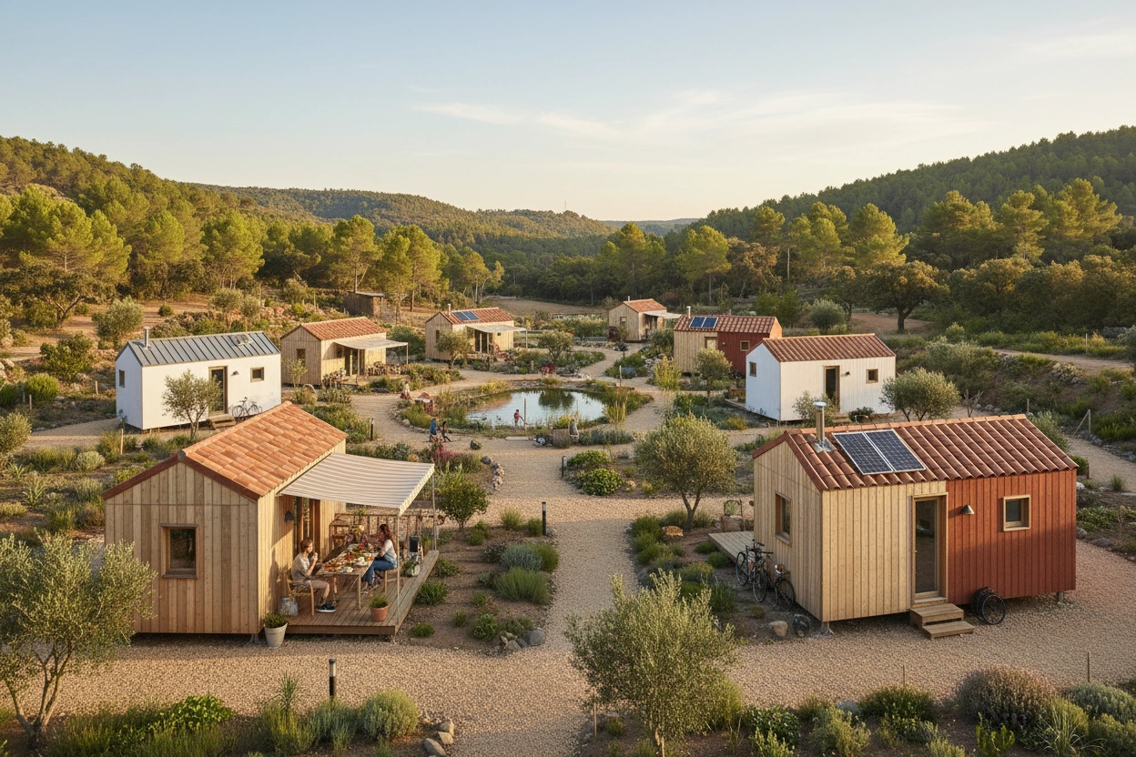 Professional image illustrating Top 10 Tiny House Communities in Spain