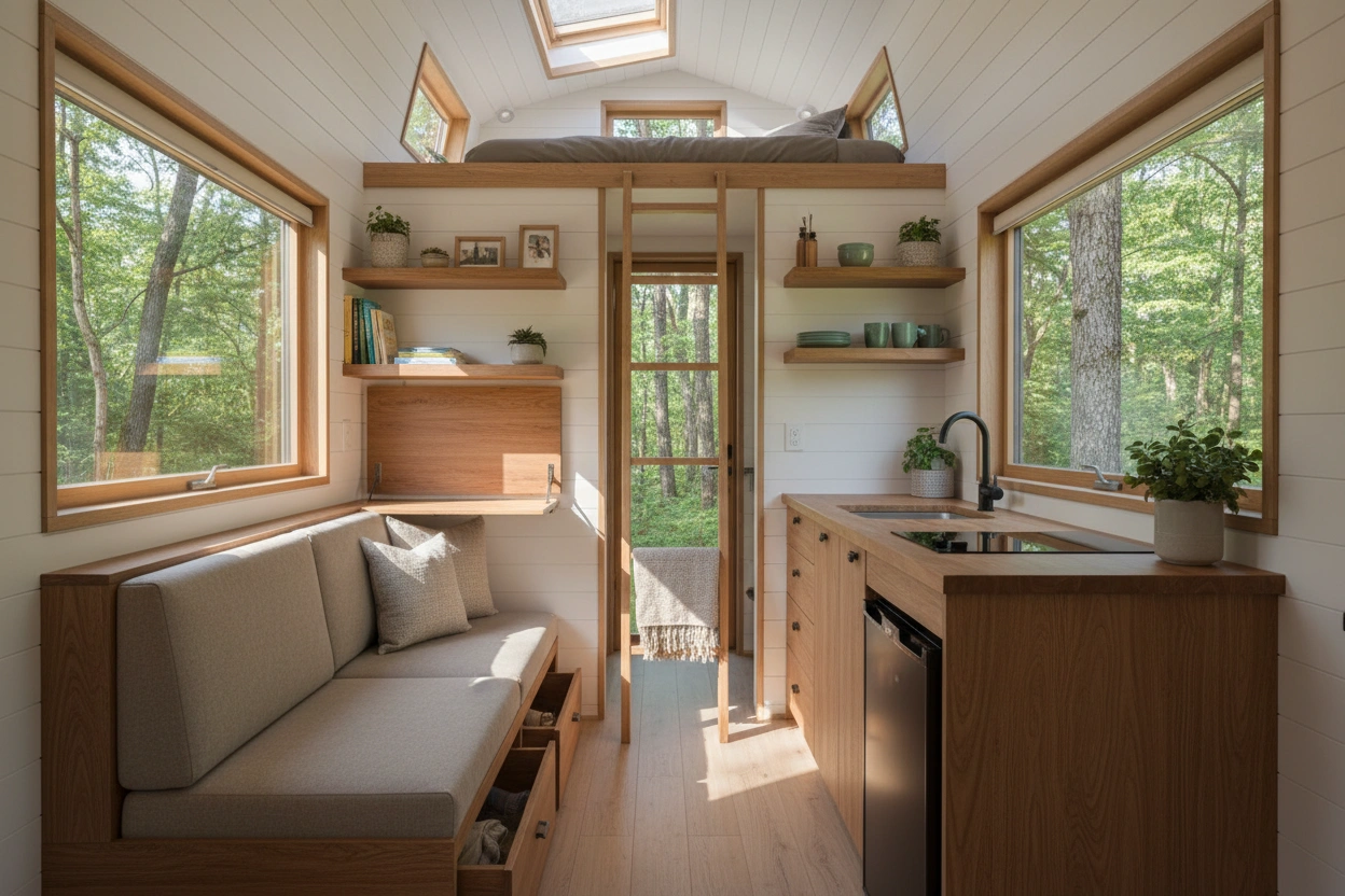 Professional image illustrating Maximizing Space in Tiny House Interiors