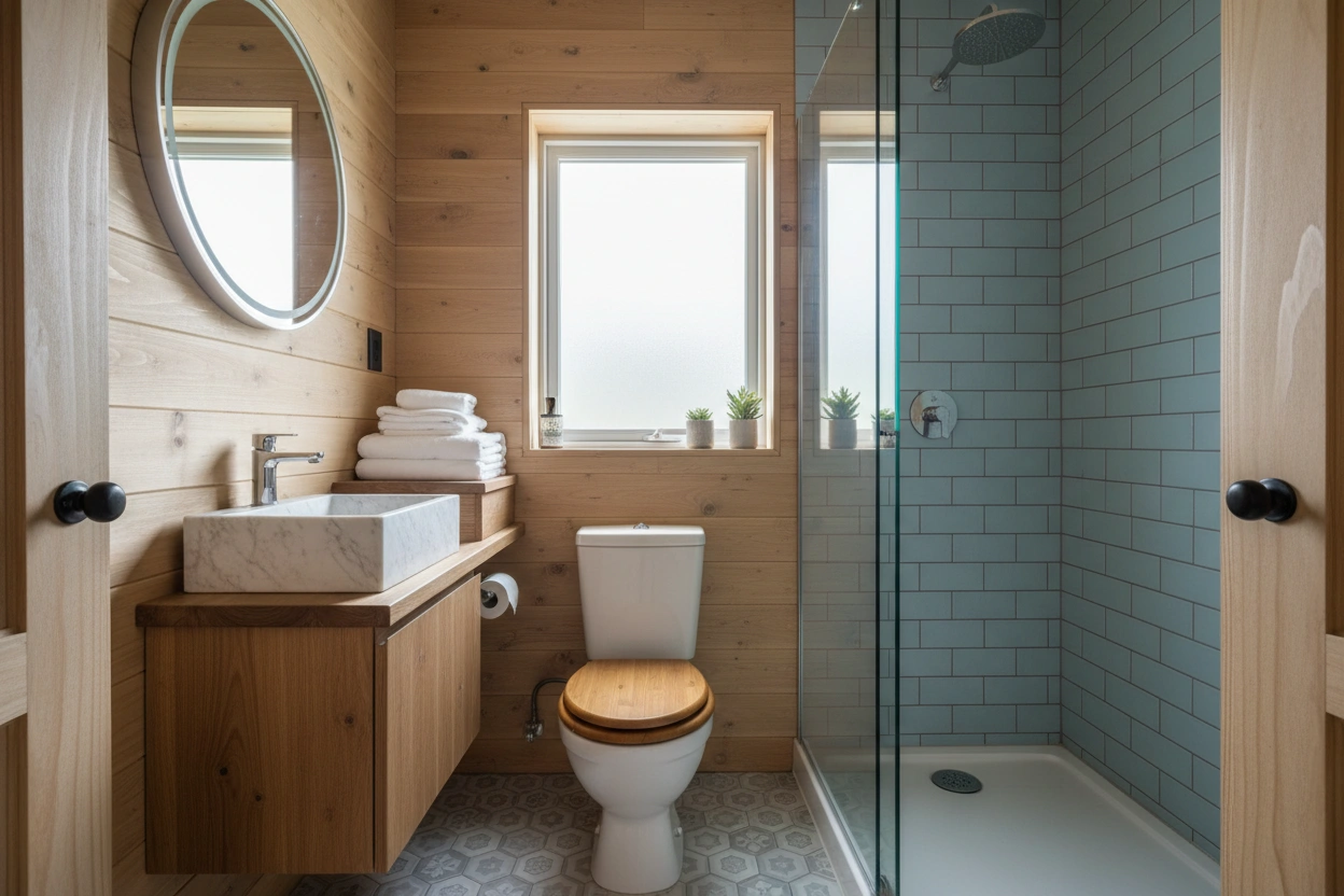 Professional image illustrating Understanding the Tiny House Bathroom Concept
