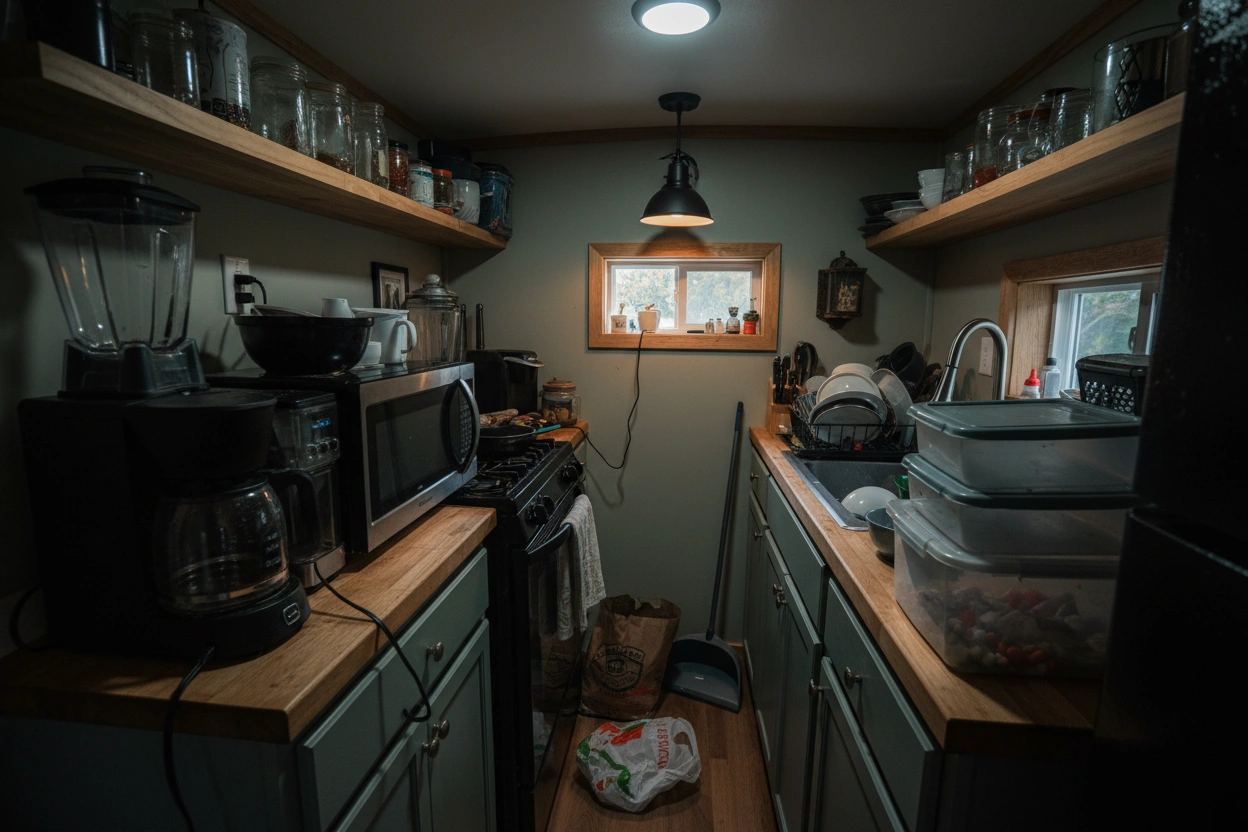 Professional image illustrating Common Mistakes to Avoid in Tiny House Kitchen Design