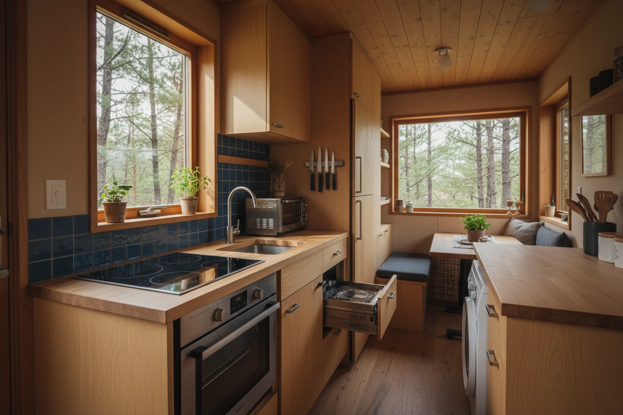 Professional image illustrating Top 10 Space-Saving Appliances for Tiny Kitchens