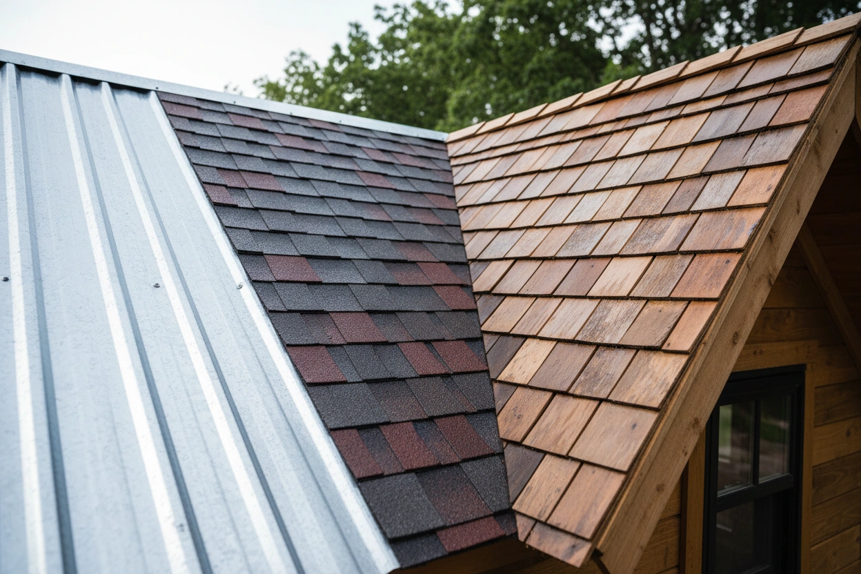 Professional image illustrating Choosing the Right Tiny House Roofing Material