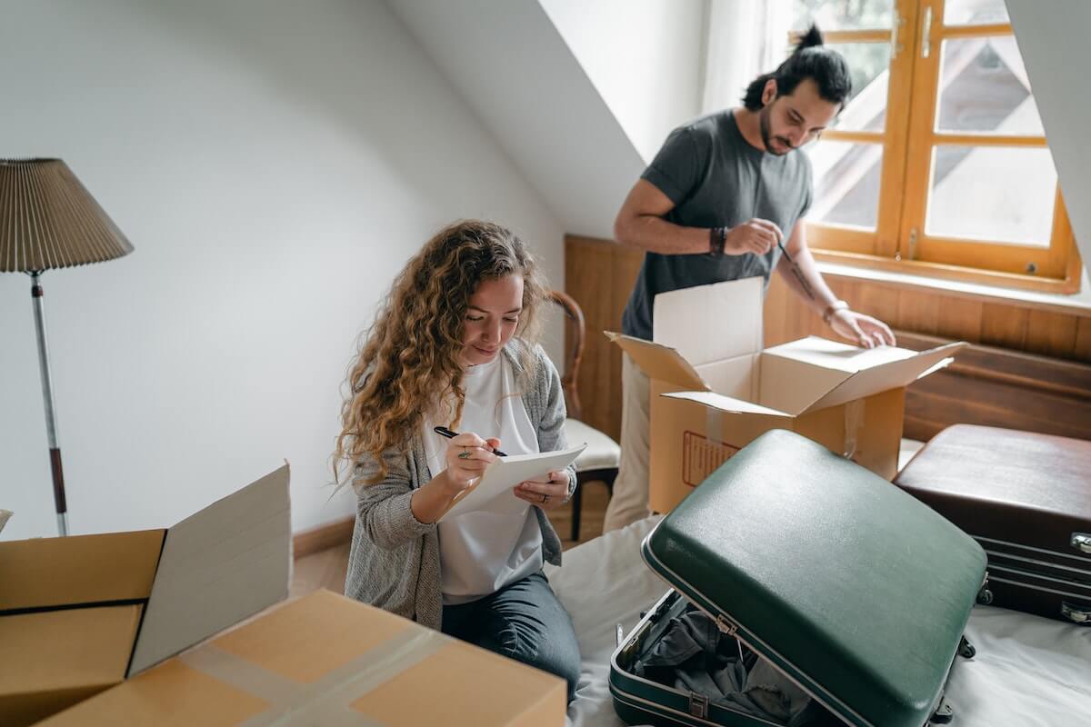 Family on moving day