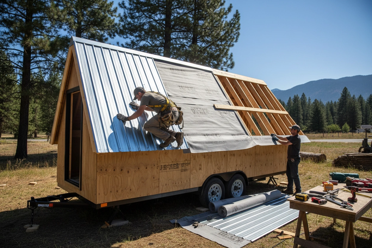 Professional image illustrating Budgeting Tips for Tiny House Roofing