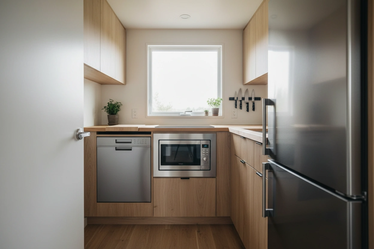 Professional image illustrating Top 10 Space-Saving Appliances for Tiny Kitchens