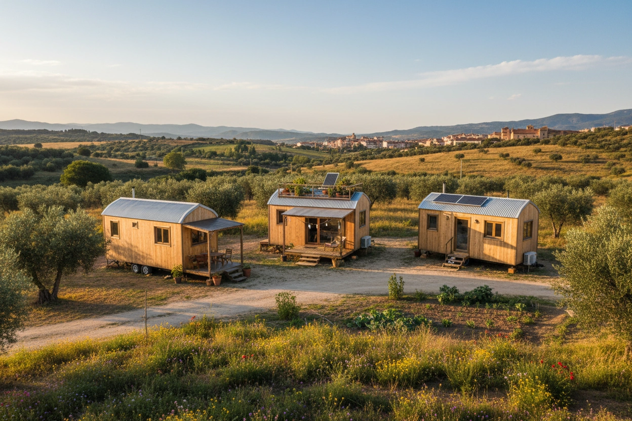 Professional image illustrating Top 10 Tiny House Communities in Spain
