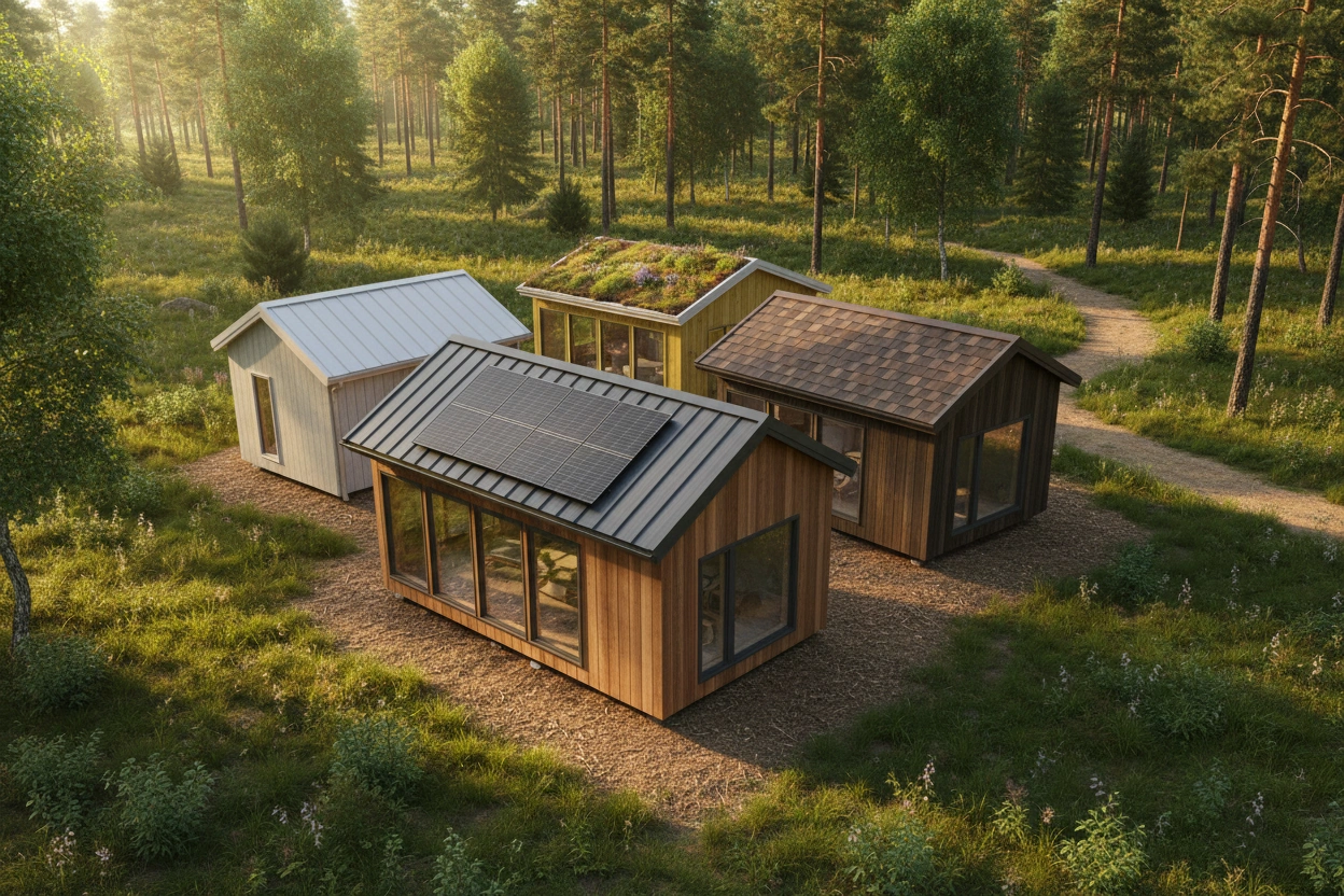 Professional image illustrating Factors to Consider When Choosing Tiny House Roofing