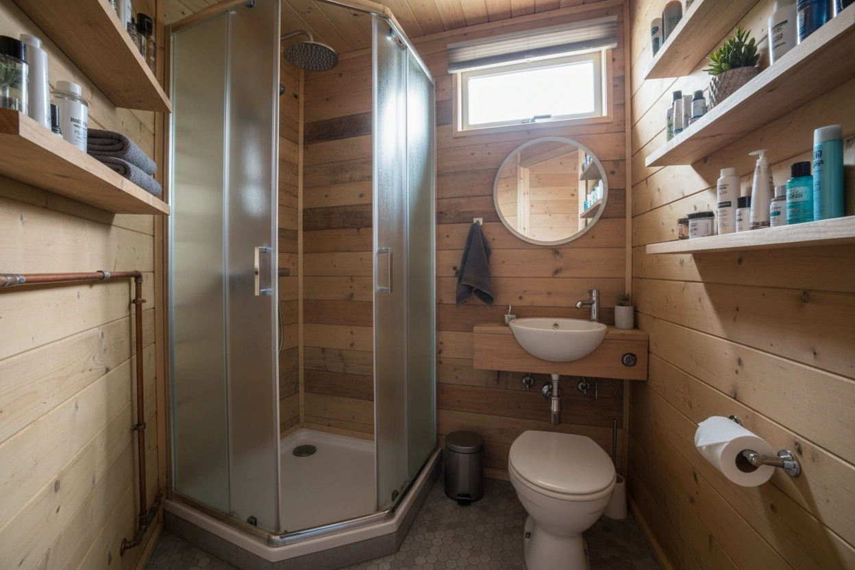 Professional image illustrating Understanding the Challenges of a Tiny House Bathroom