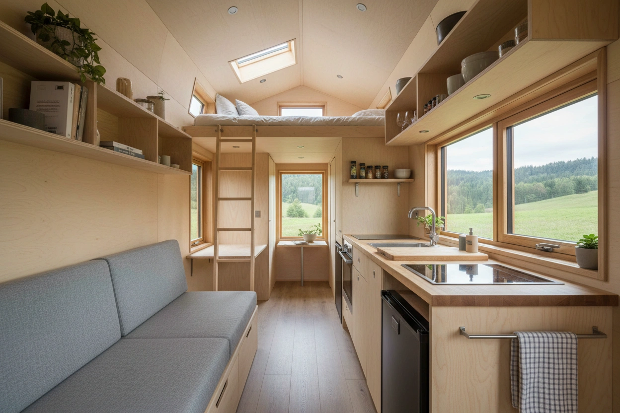 Professional image illustrating Maximizing Space in Tiny House Interiors