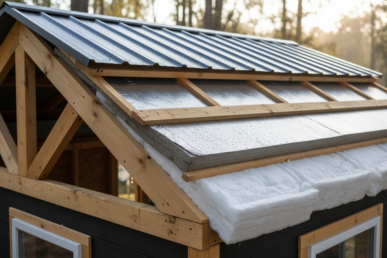 Professional image illustrating Effective Insulation Strategies for Tiny House Roofs