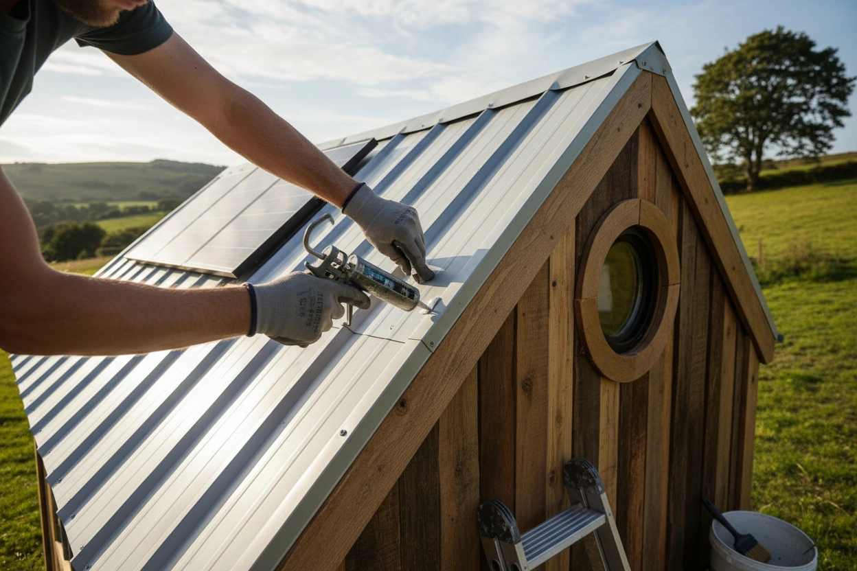 Professional image illustrating Essential Maintenance Practices for Tiny House Roofing