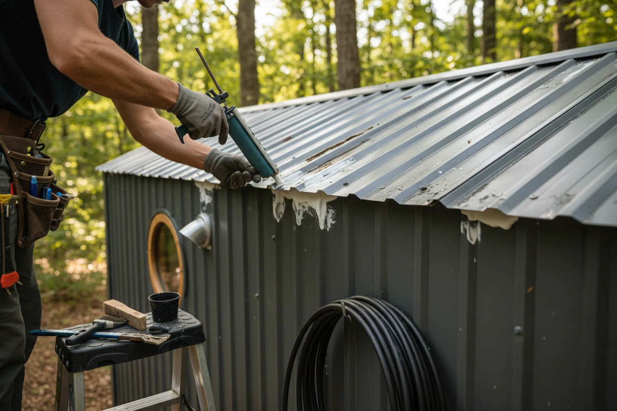 Professional image illustrating Common Repairs for Tiny House Roofing