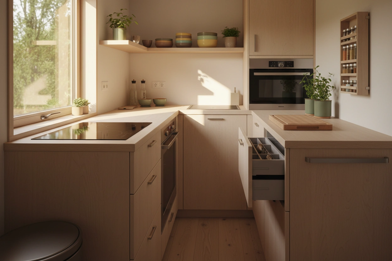 Professional image illustrating Top 10 Space-Saving Appliances for Tiny Kitchens